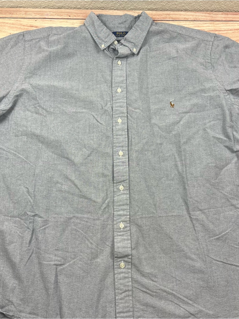 NWOT Ralph Lauren Shirt Men 3XB Gray Yarmouth Oxford Classic Fit Short Sleeve